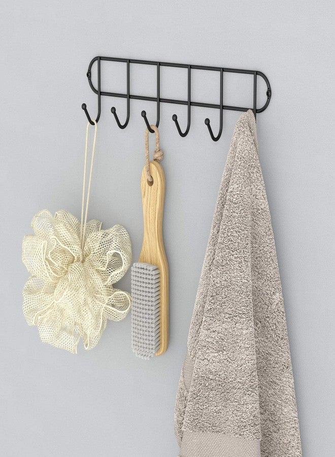 Tibres - Farmhouse Coffee Cup and Mug Rack Door or Wall Mounted - Rustic Kitchen Utensil Rack with Hooks for Spoon Spatula and Towel - Small Cup and Mug Holder - Black - Set of 2 - Image 4
